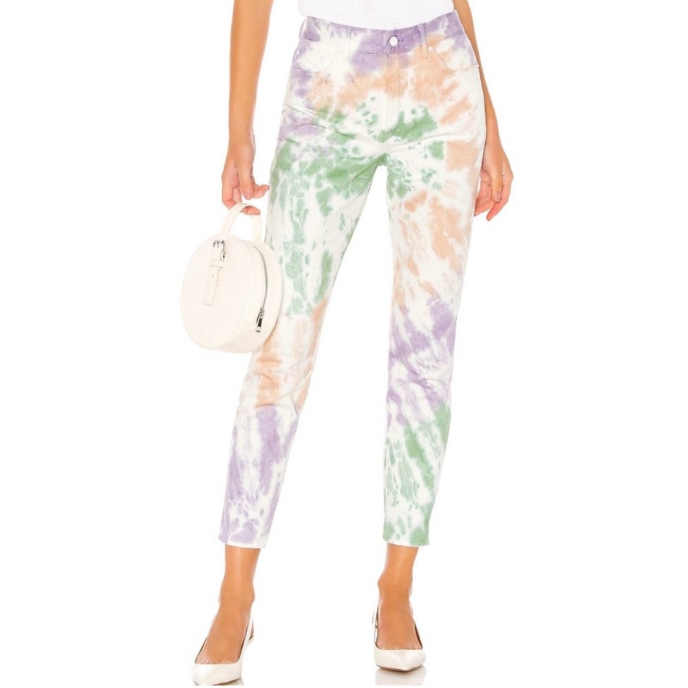 GRLFRND Denim Karolina Tie Dye Mid-Rise Skinny Jeans in Sugar Magnolia Size 25